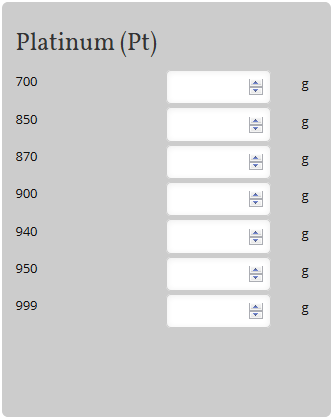 free platinum price calculator